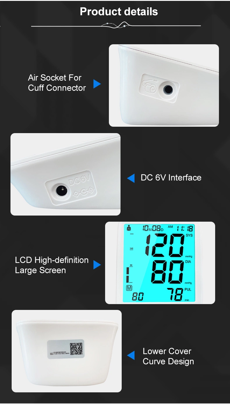 Medical Supply Digital Bp Machine Upper Arm Blood Pressure Monitor with CE/ISO Certificate