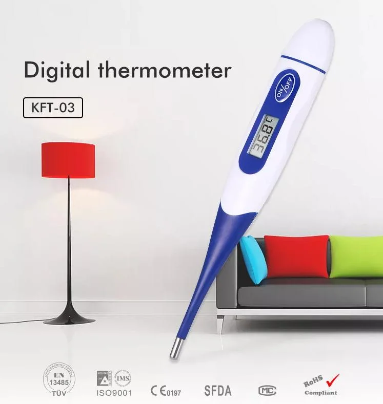 Customized Color and Sharp Cartoon Flexible Oral Waterproof Baby Digital Thermometer