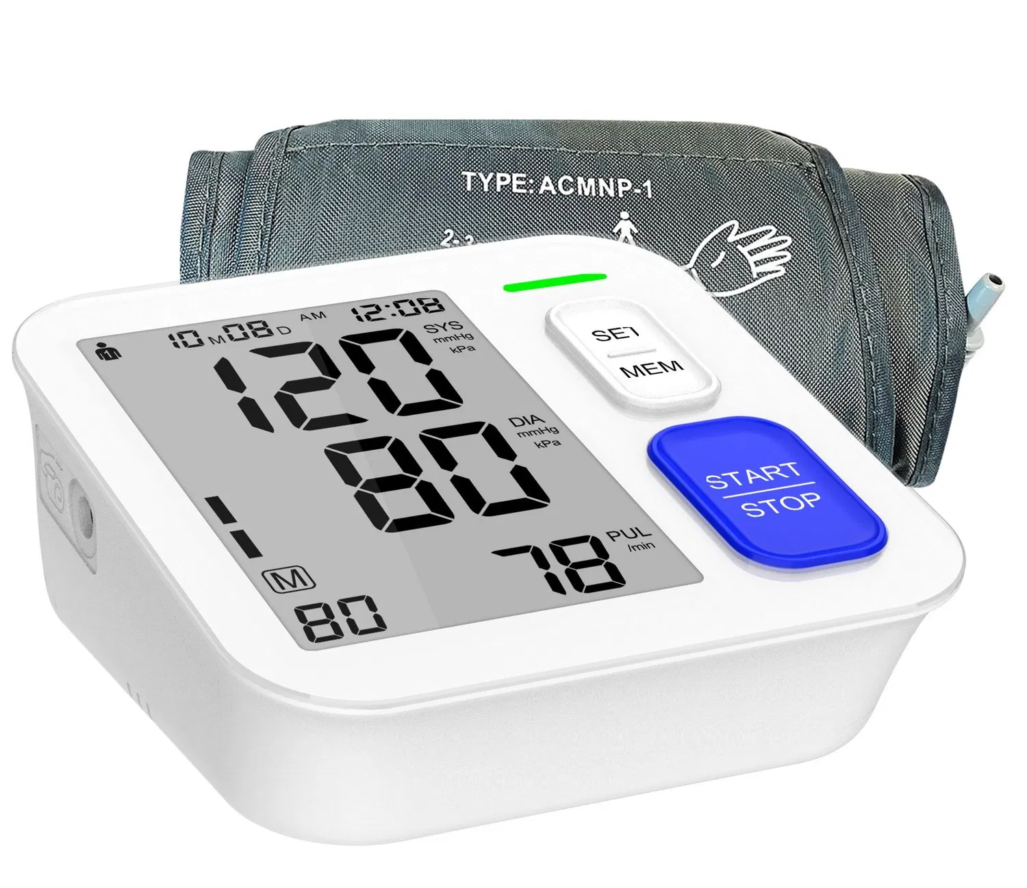 Jziki Tensiómetro automático parlante para la parte superior del brazo, esfigmomanómetro, monitor de presión arterial digital