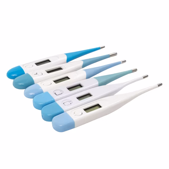 Uso hospitalario Fiebre a prueba de agua Punta flexible clínica Función impermeable Salud OEM Fiebre corporal Termómetro digital clínico para bebés